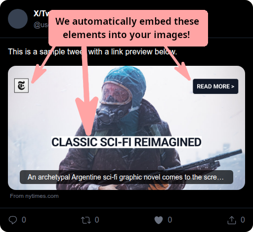 Screenshot of LinkMagnet preview on X